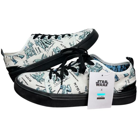 NWB Star Wars x TOMS Trvl Lite Low Men's Shoes Characters Sketch Print Size 7.5 - Picture 2 of 16
